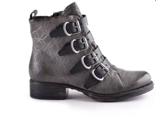 Miz Mooz Noelle Boots in Graphite Dark   Grey and Black Leather $299, Our Beautiful Price $199