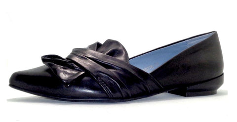 Everybody, Made in Italy,  Flats with Bow in Black Leather $129, Our Beautiful Price $99