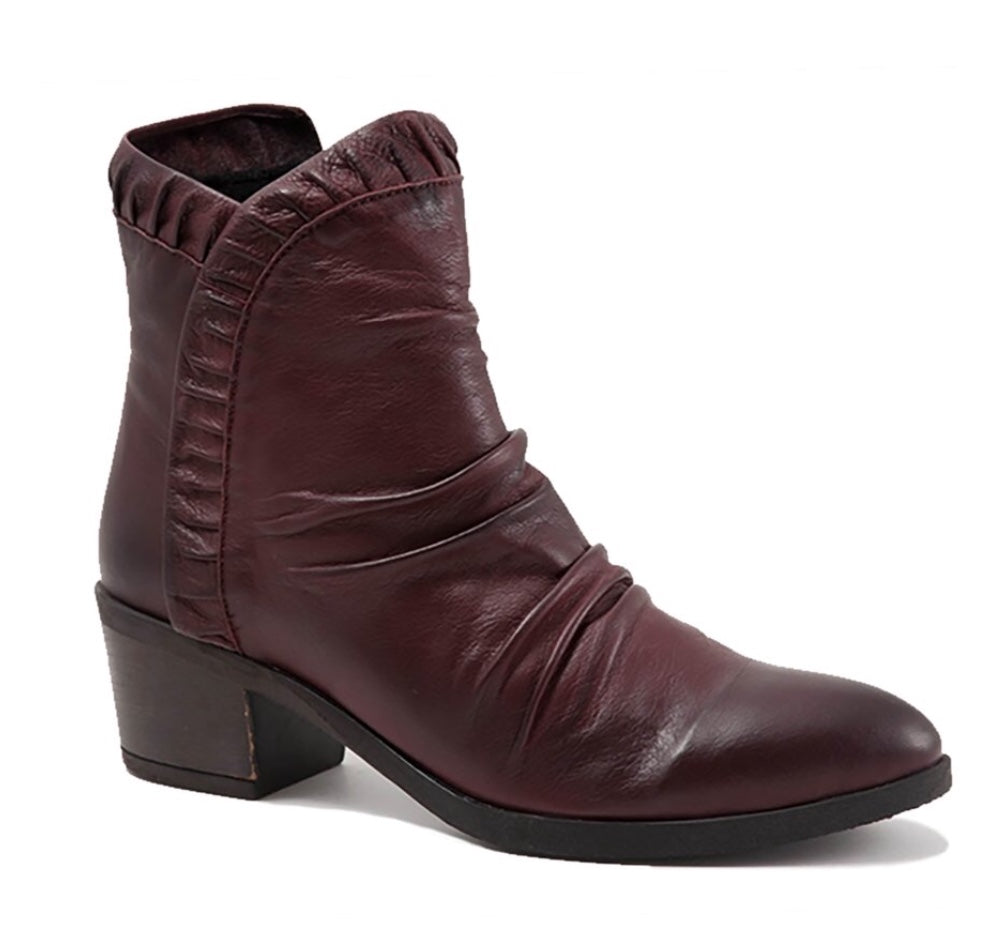 Bueno Connie Boots in Merlot Burgundy Leather, Our Beautiful Price$169