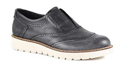 Bussola Libby Oxford Style Shoes in Soft Black Leather, Our Beautiful Price $89