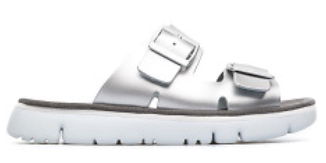 Camper Oruga Sandals in Silver Leather, Our Beautiful Price $99