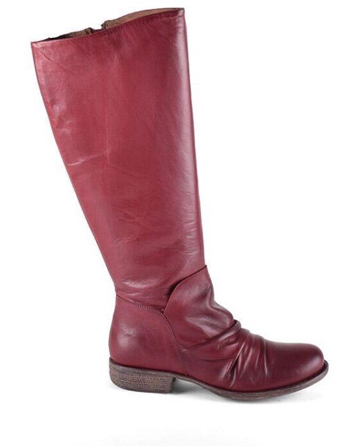 Miz Mooz Lisbon Boots in Bordeaux Red Leather $269, Our Beautiful Price $229